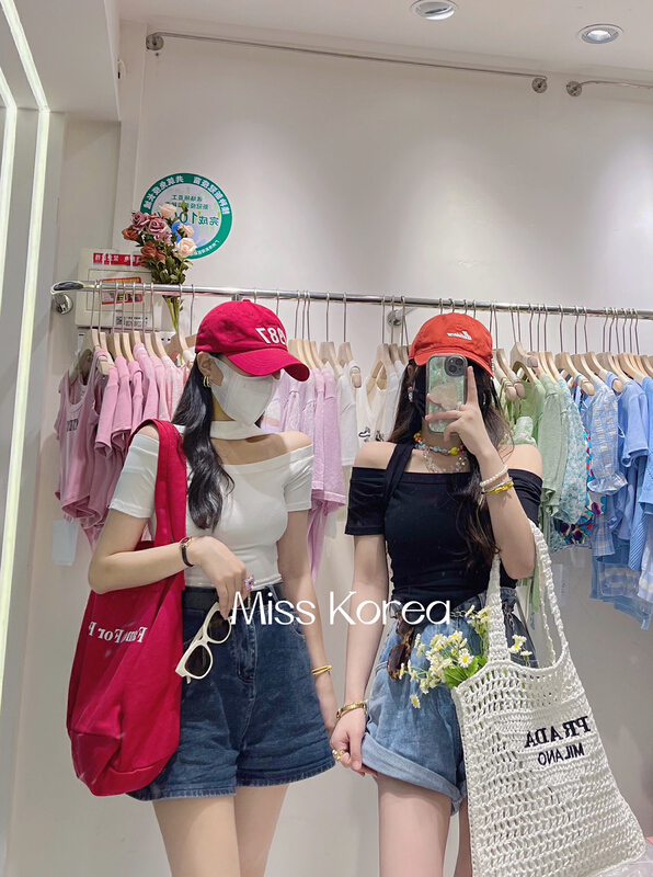 [Miss Korea] neck hanging sexy hot girls short sleeve T-shirt 6763\hbx