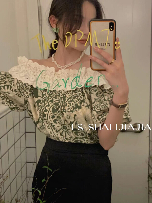 【 LS 】 off shoulder floral style shirt 2680\wpl