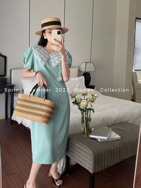 In early summer! [u.me] elegant embroidery flower collar dress ys1-37011\hjy