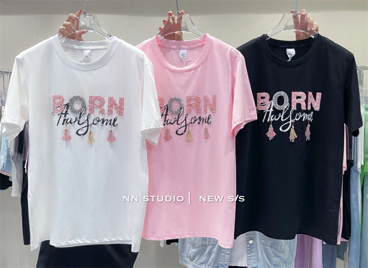 [NN] loose simple letter short sleeve T-shirt ys1-7516\xyy