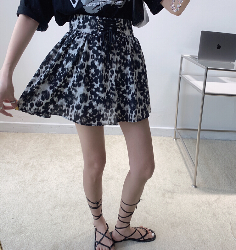 [Vanessa] Korean leopard print bandage skirt (with safety pants inside) 6310\ozq