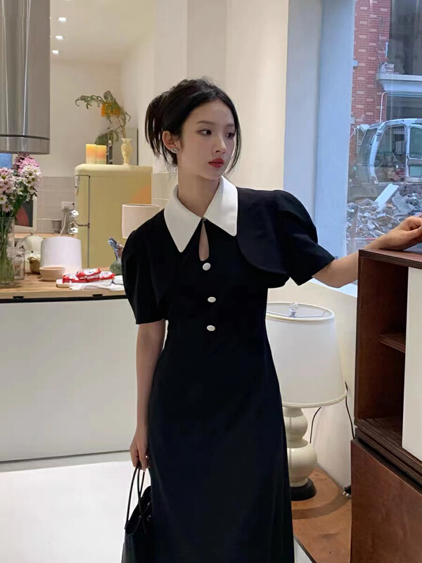 [are studio] Lapel color contrast vest dress + Short Jacket Set 81378\zxx