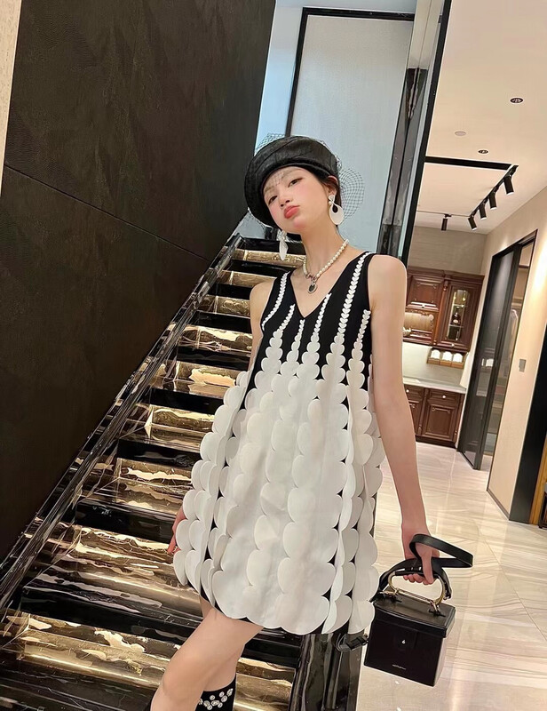 [m.zz] fashion brand three-dimensional petal vest dress 9065\lsw