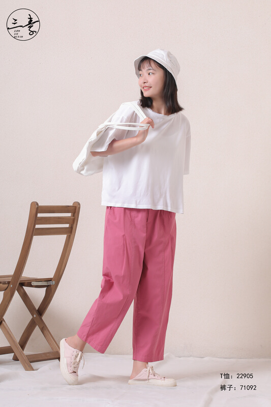 [original of three vegetarian clothes] simple loose and versatile short sleeve T-shirt 22905