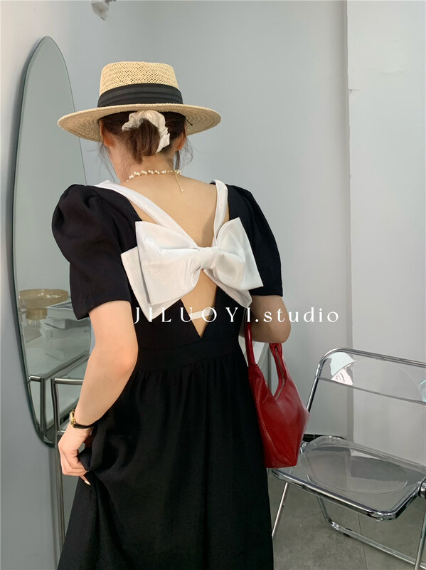 [Luoyi] fashion temperament bowknot lady dress 9821\l