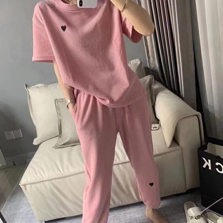 In early summer! [ziyijia] Korean version simple short sleeve T-shirt + loose comfortable casual pants set ys1-906\wtt