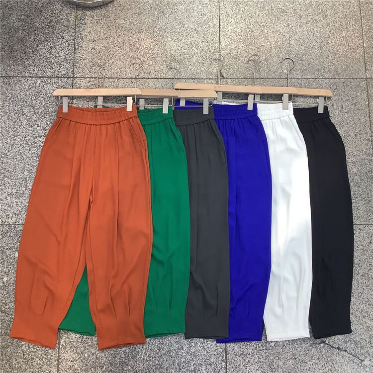 [Lexi] elastic waist comfortable Korean casual pants 22193\l