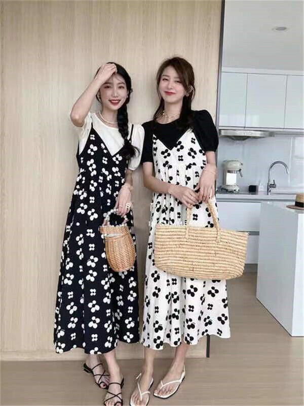 [Xiangli] net version versatile blouse + flower suspender dress set 8502\pcz