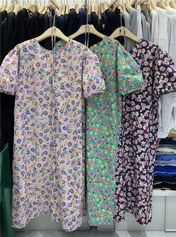 [sanbara] Korean floral thin versatile dress 9597\lsw