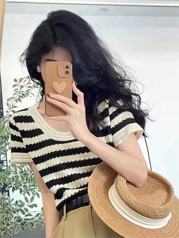 [Alibaba] stripe aging fashion short sleeve T-shirt 60008-1\lsw