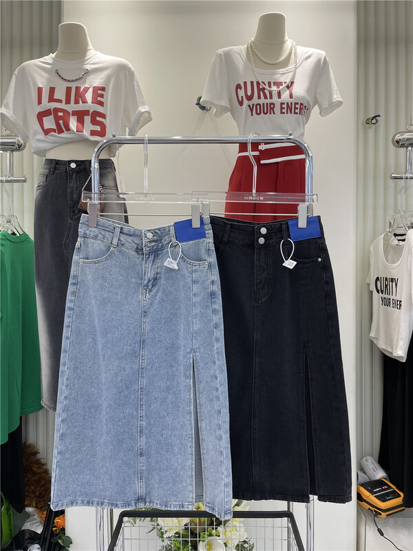 [HS customized in Korea] Korean Ladies' high waist slit denim skirt ys2-6180\hjy