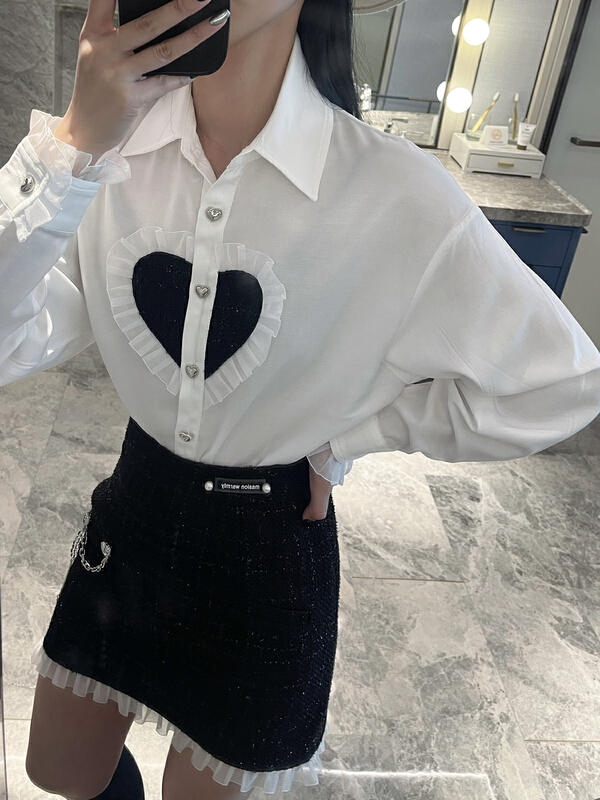 New year in early spring! [rich people] personalized color contrast love shirt 0874\pcz