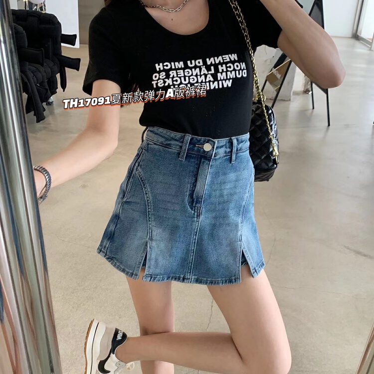 [T.H] Korean version high waist slim fashion classic skirt pants 17091\lsw