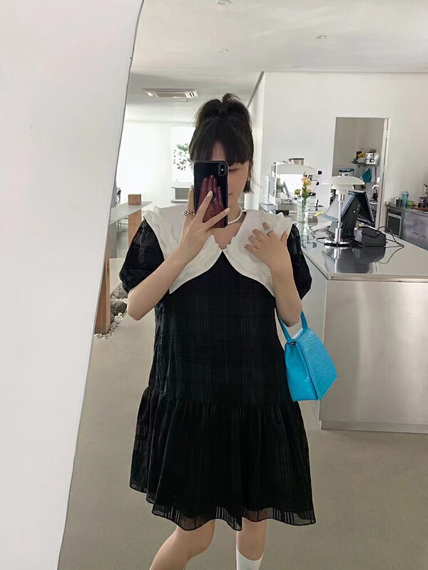 [DS] color blocking lady Korean style dress 28522\jhy