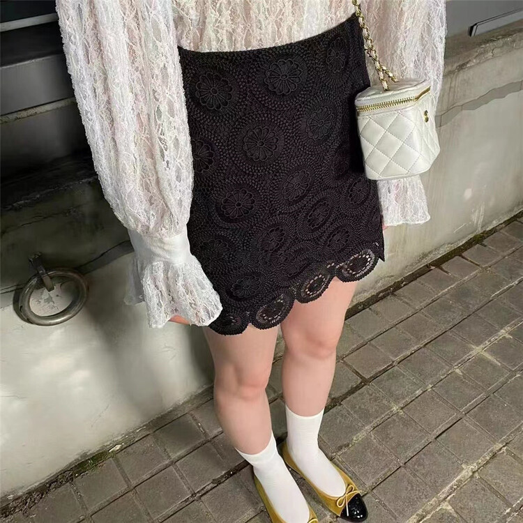 [emoni] pure style lace Hip Wrap slim skirt 10990\cls