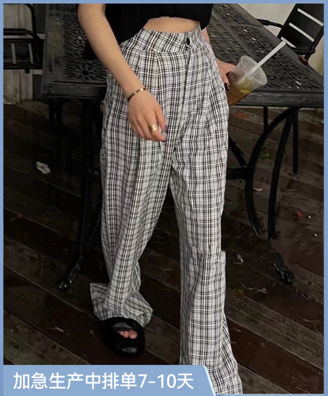 [Lala] Vintage Plaid slim casual pants 3116\wtt