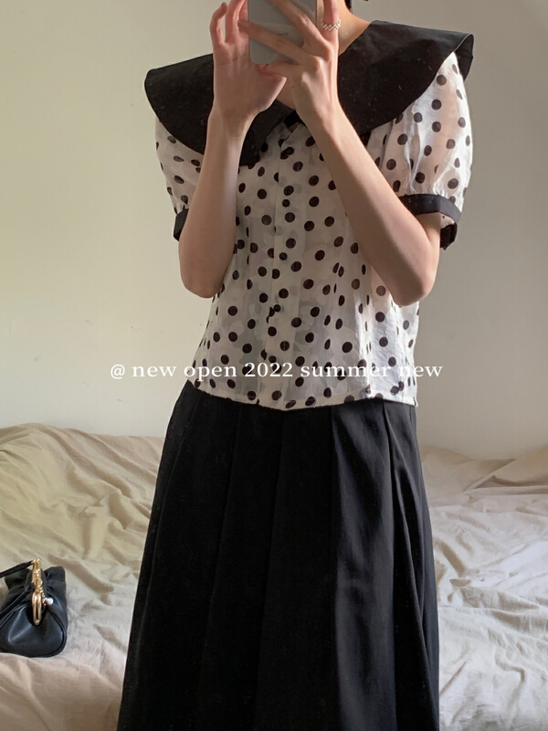 [new open] niche style Polka Dot Shirt hy22801\zxl
