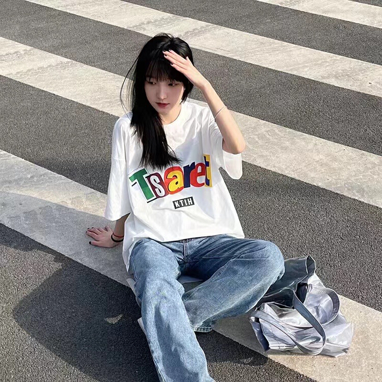 [j.2] ins large loose lovers' same short sleeve T-shirt 4588\lsw