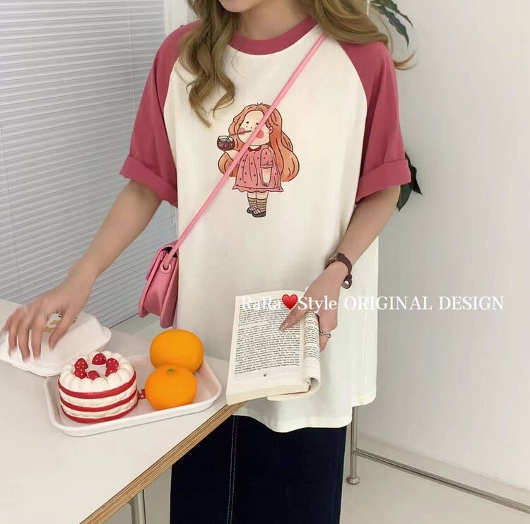 [rara] cartoon Korean loose short sleeve T-shirt 79156-6\lsl