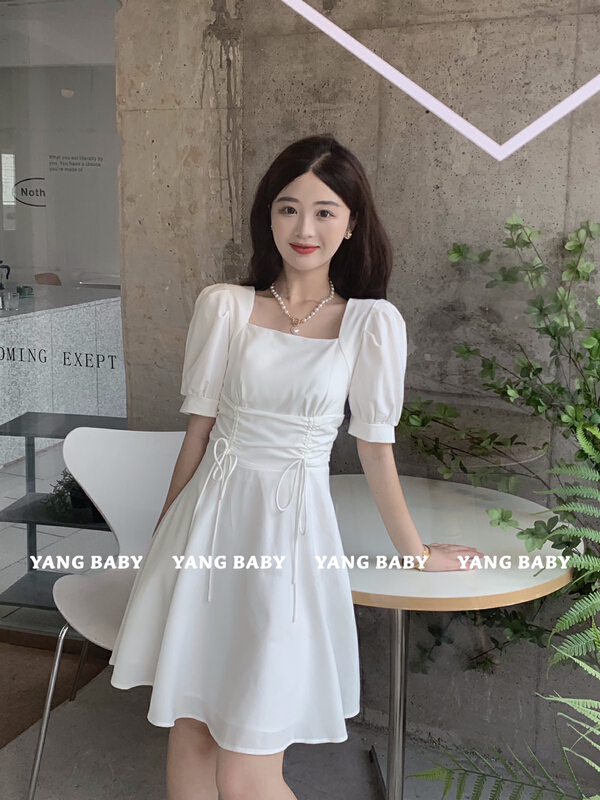 [Yang baby] Korean simple drawstring dress 3073\cl