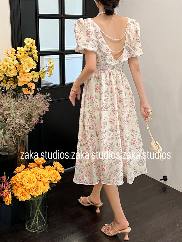 [Zaka] floral lady dress (with detachable chain) (skirt only) 58325\ll
