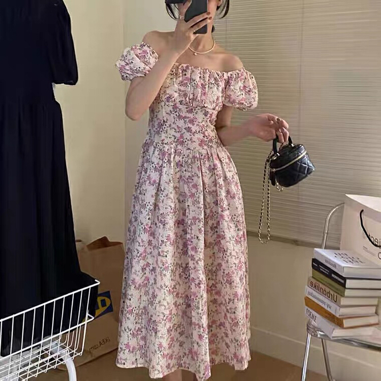[Kiki studio] feminine floral slim dress 6027\hjy
