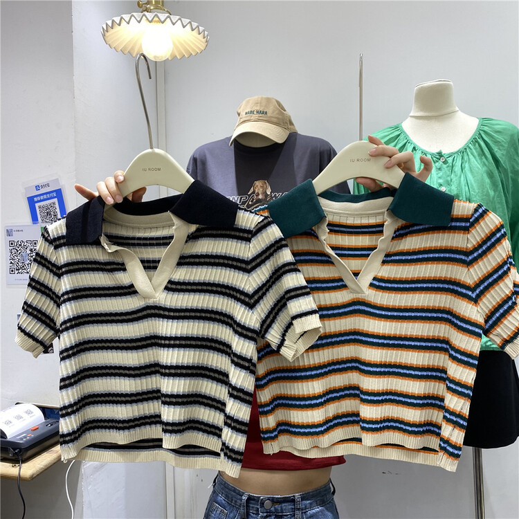 [IU room] stripe versatile comfortable t-shirt 8392\y