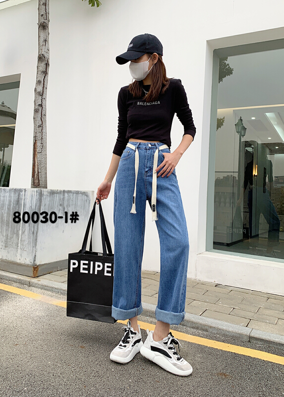 New year in early spring! [Mina] fashion basic versatile jeans (with belt) 80030-1\lsw