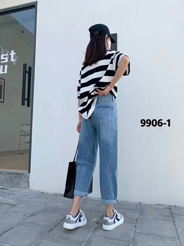 Original price 63.16! [Mina] elastic Harlan versatile fashion jeans 9906-1\lsw