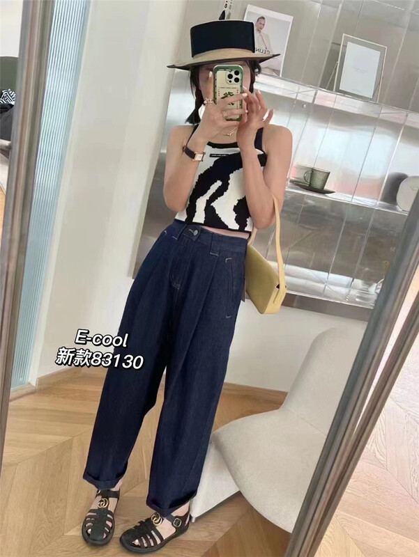 [jeans] retro straight cropped jeans 83130\hjy