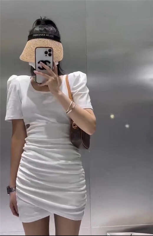 [top] pure desire for style, waist revealing and thin dress 9082\zjy