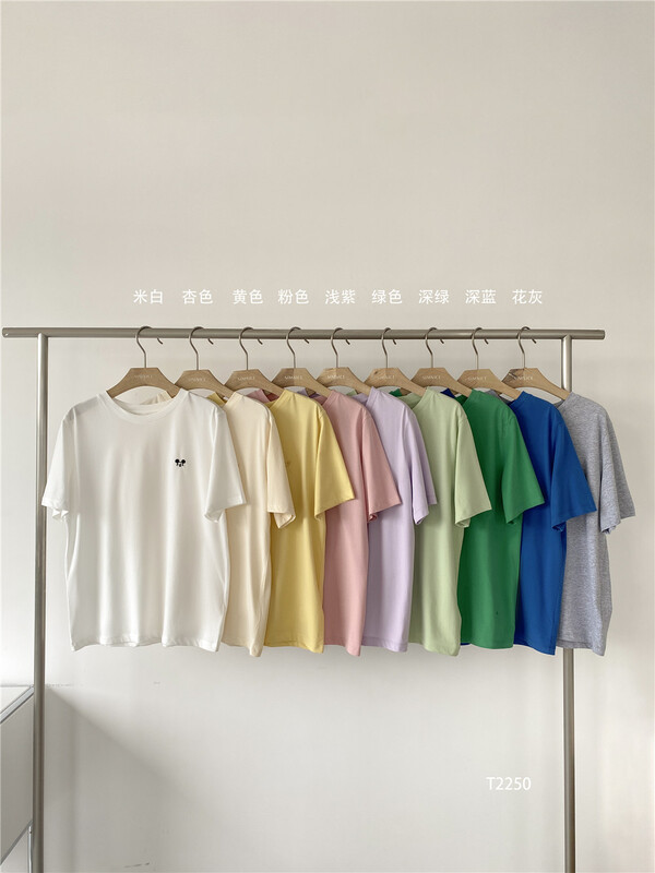 [simnice] simple Mickey embroidery versatile short sleeve T-shirt t2250\zxx
