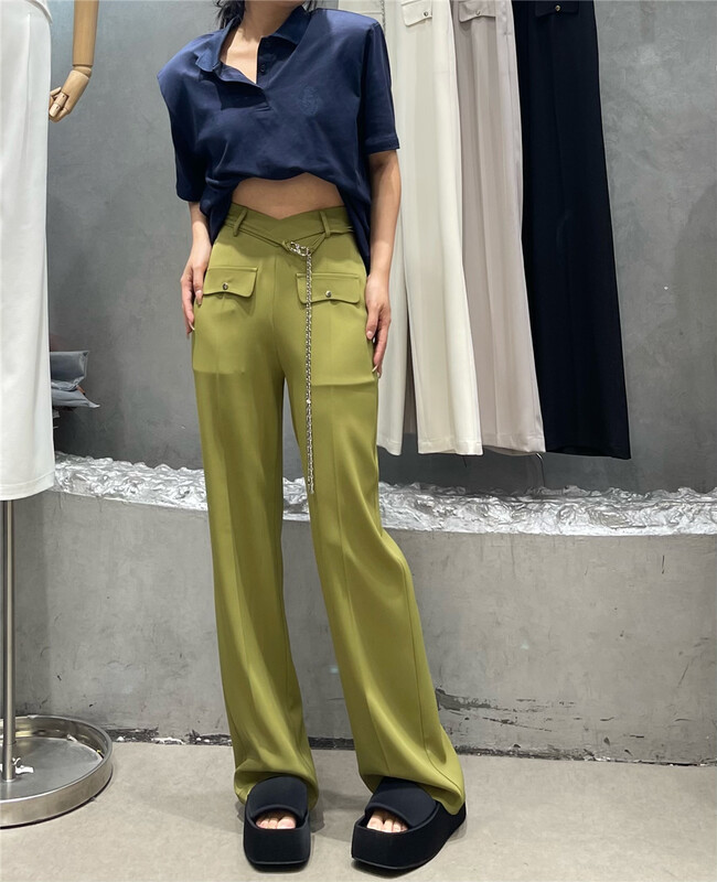 【 naisha beard 】 commuting, versatile, straight, slim, two wearing suspender slacks (with belt) ys2-6222\cls