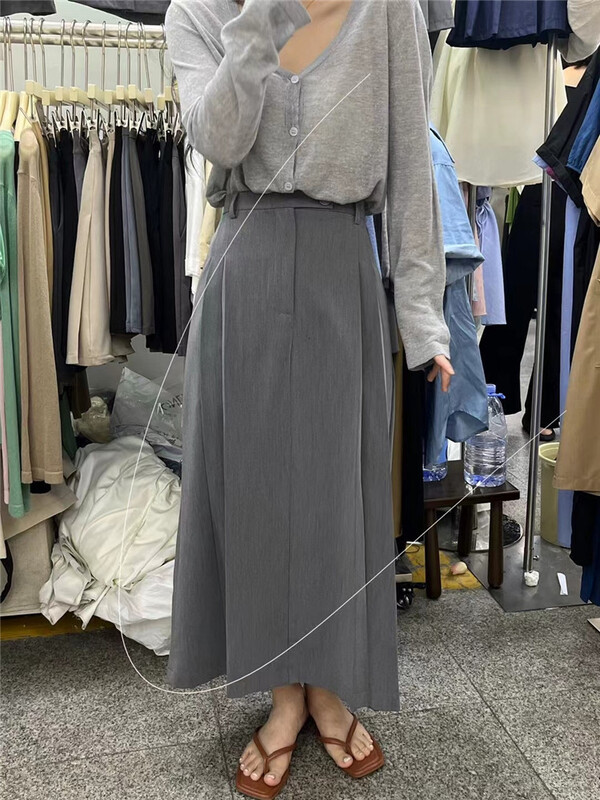 [only one] solid A-line slim skirt 8276\xyy