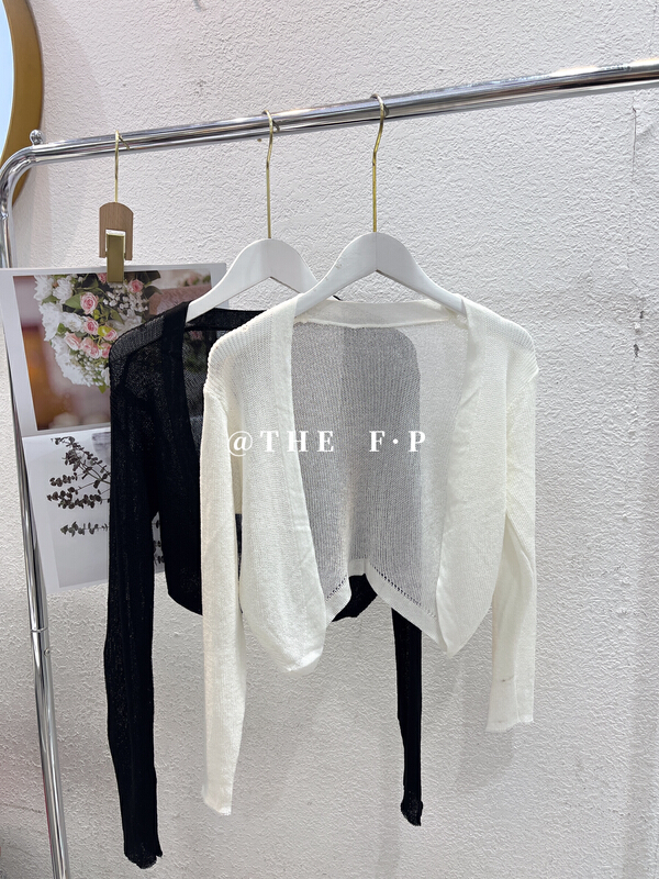 [f · P] Korean version versatile simple sunscreen knitted cardigan j128\hbx