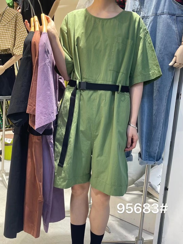 [Mujia Mujia] Korean simple and comfortable Jumpsuit (with belt) 95683\l