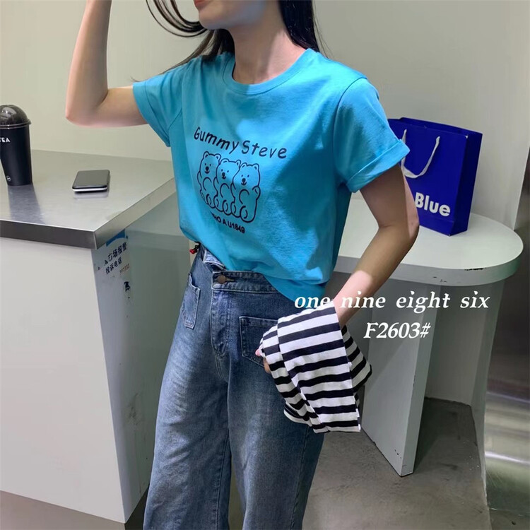 [1986] letter fashion versatile short sleeve T-shirt 2603 \xyy