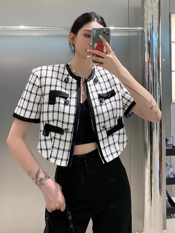 【 DS 】 French light luxury Plaid short coat p9197\jhy