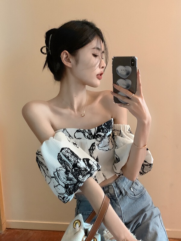 [M queen] niche design off shoulder shirt 6306\hbx