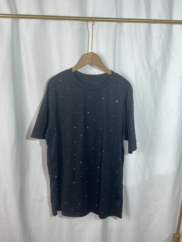 [Yi show shop] wave point foreign style printed short sleeve T-shirt 1473\cl