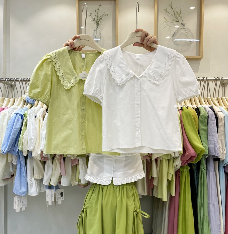 [Max original] fresh, simple and sweet shirt 98316\hbx