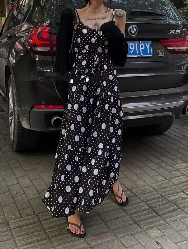 【 mi 】 temperament celebrity wind proof shirt + Lace dot suspender dress set 9792\pcz