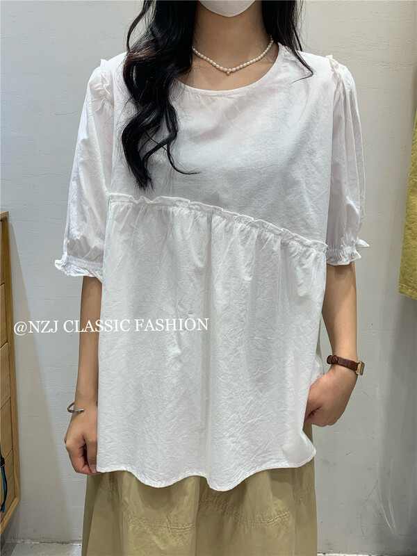 [NZJ] round neck casual simple small fresh shirt 820155\l