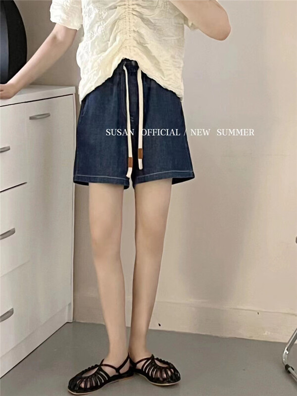 【 Susan 】 drawcord slim elastic waist casual shorts 18960\lsw