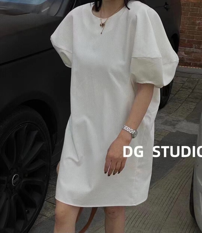 [keen k] simple silhouette bubble sleeve loose dress l101\wtt