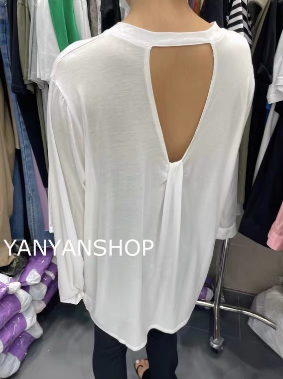 [Bella Bella] backless solid color versatile Korean sunscreen shirt 6926\wtt