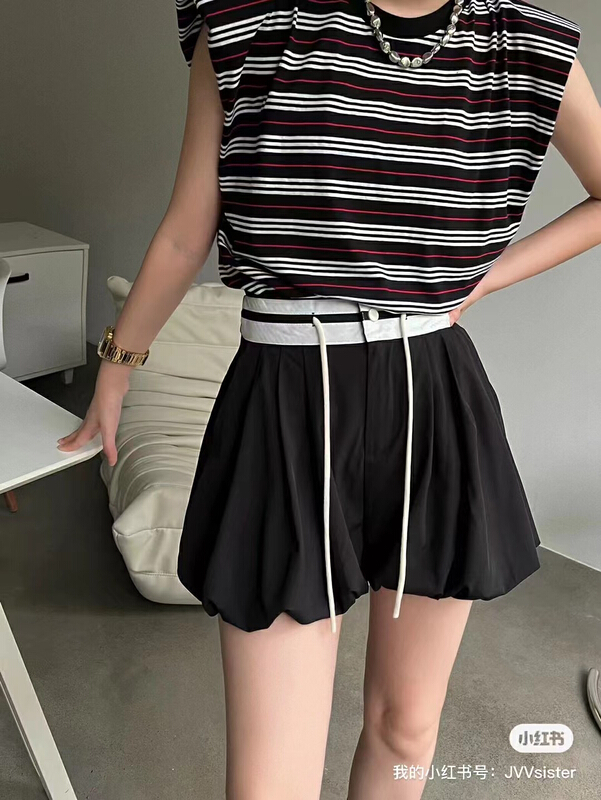 [jvv sister] contrast lace flower bud pants casual shorts 82350\zxl