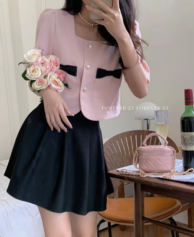 [forever23] French light retro bow shirt 781\hjy