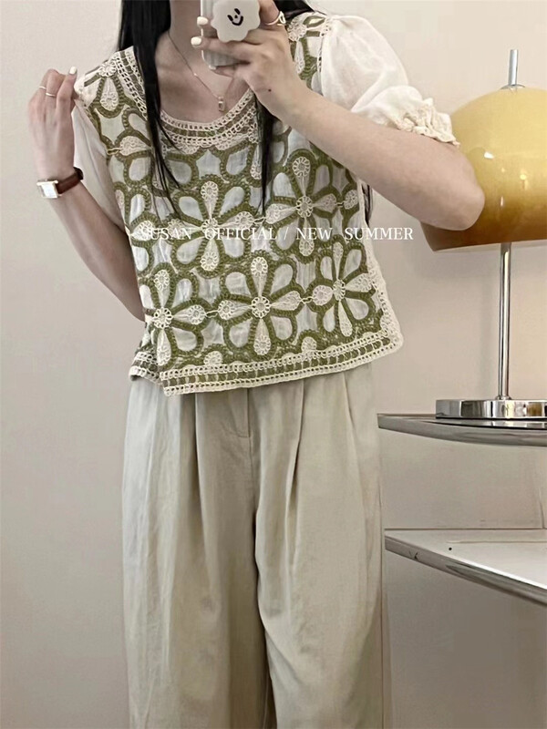 [Susan] flower embroidery fashion shirt 18795\lsw