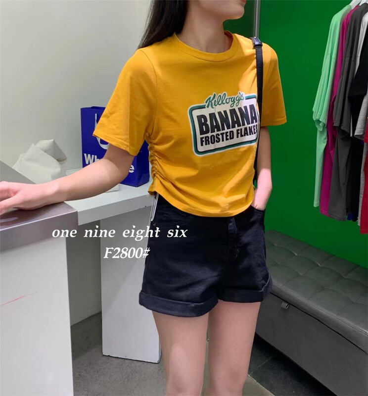 [1986] crew neck lettered comfortable short sleeve T-shirt 2800\xyy